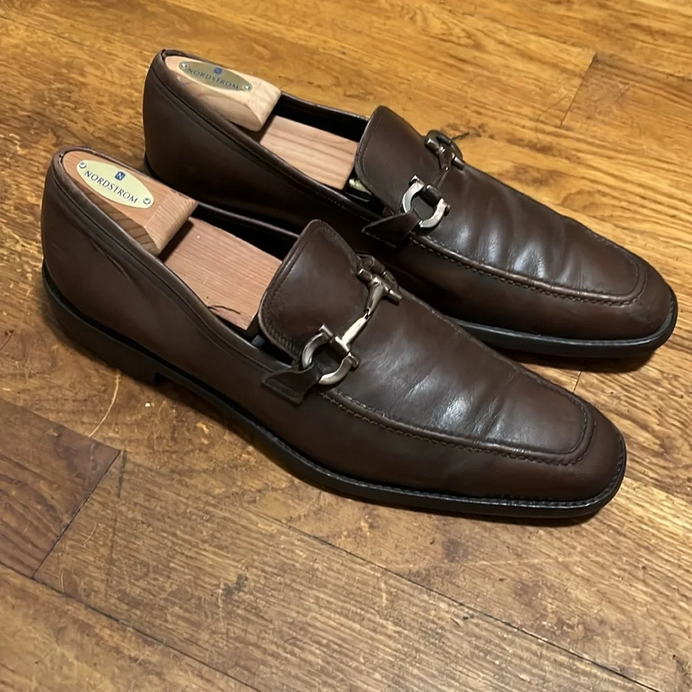 Salvatore Ferragamo Men's Brown Loafer Gancini Size 12